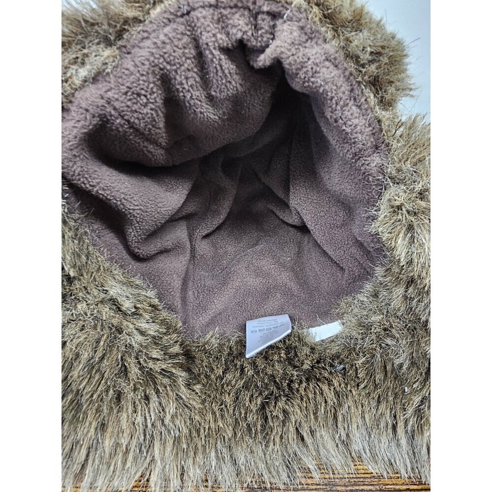 Gymboree Greatest Big Brother Line Orange Plaid Trapper Faux Fur Hat Size 4T-5T - Picture 4 of 6
